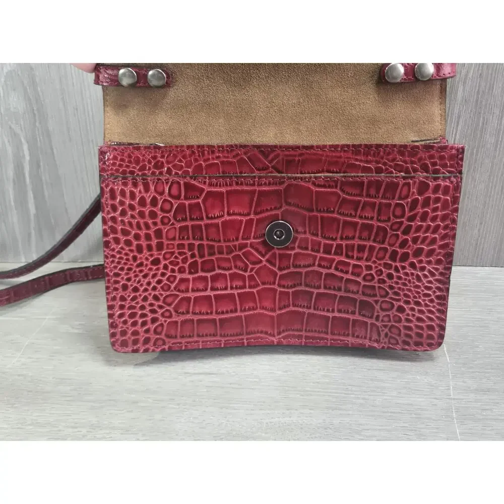 Patricia Nash Tauriana Leather Crossbody Organizer RED Leather